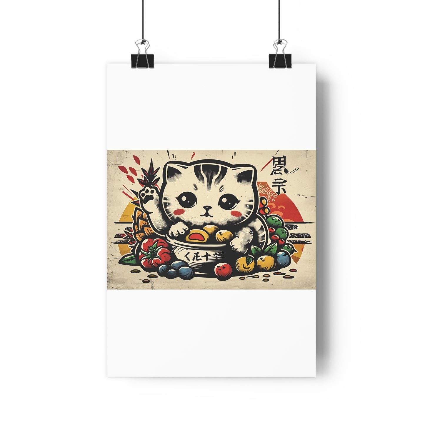 Adorable Kawaii Kitten Giclée Art Print