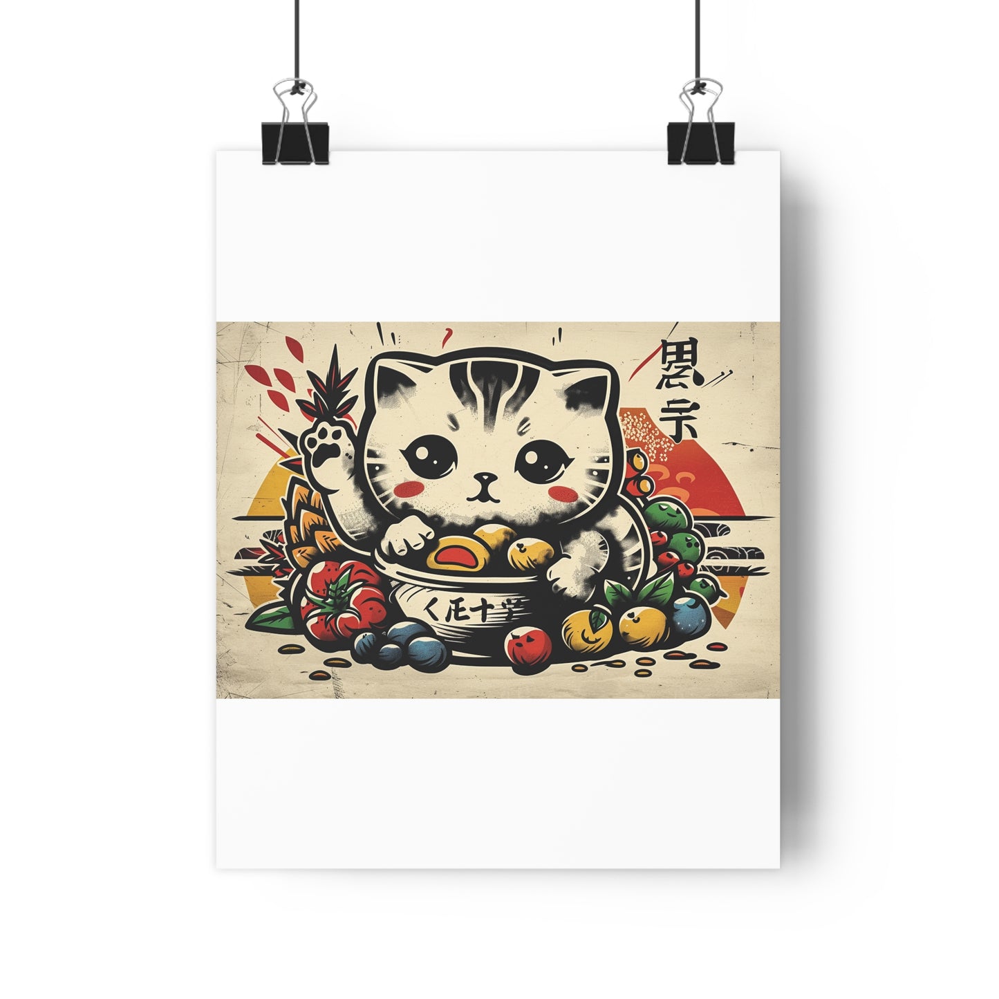 Adorable Kawaii Kitten Giclée Art Print