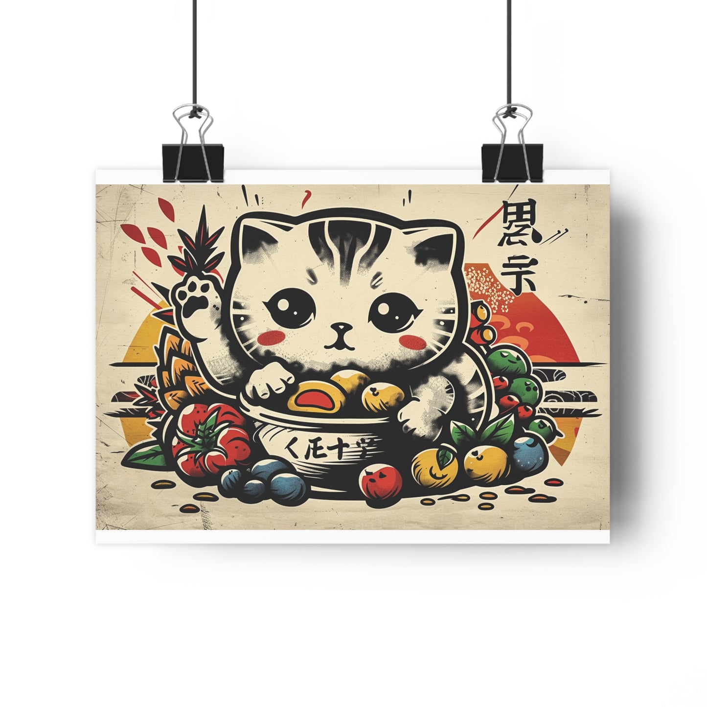 Adorable Kawaii Kitten Giclée Art Print