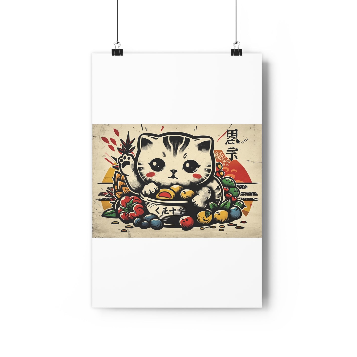 Adorable Kawaii Kitten Giclée Art Print