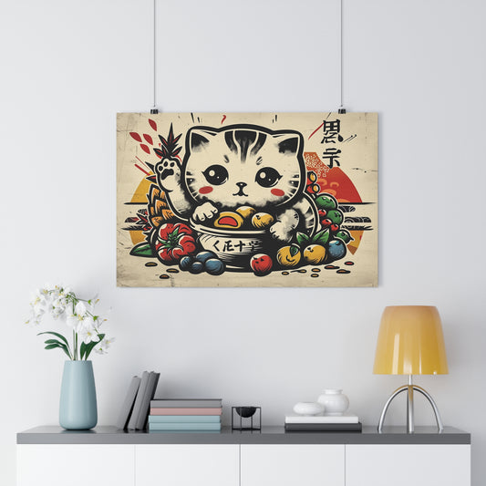 Adorable Kawaii Kitten Giclée Art Print