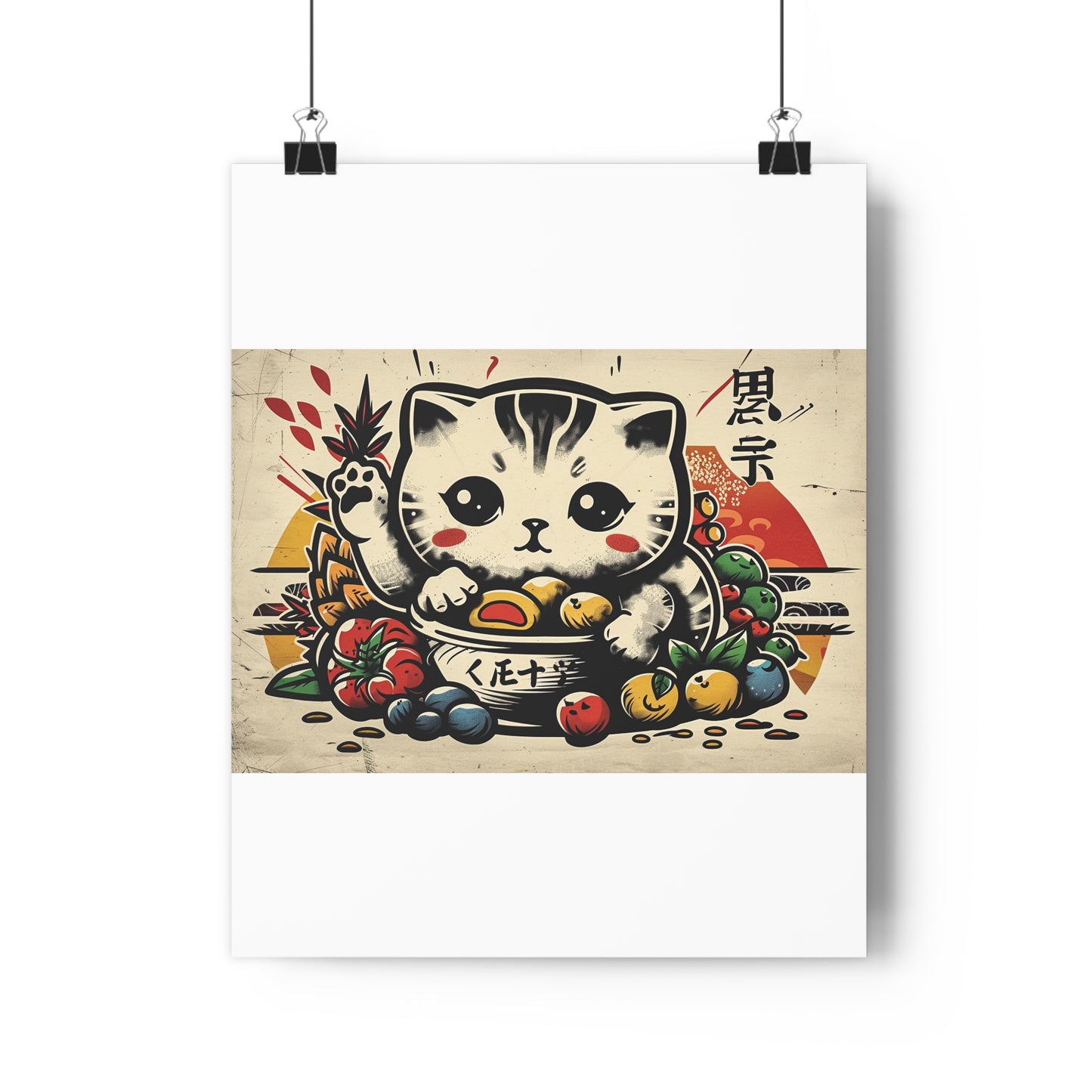 Adorable Kawaii Kitten Giclée Art Print