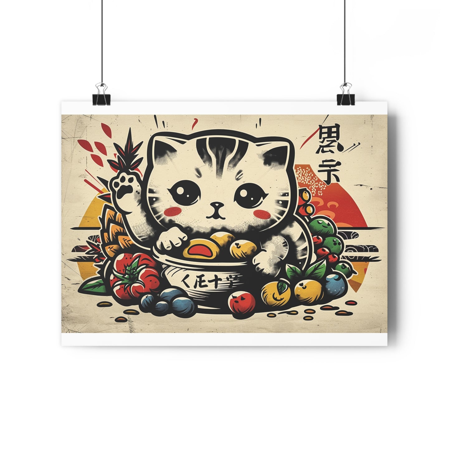 Adorable Kawaii Kitten Giclée Art Print