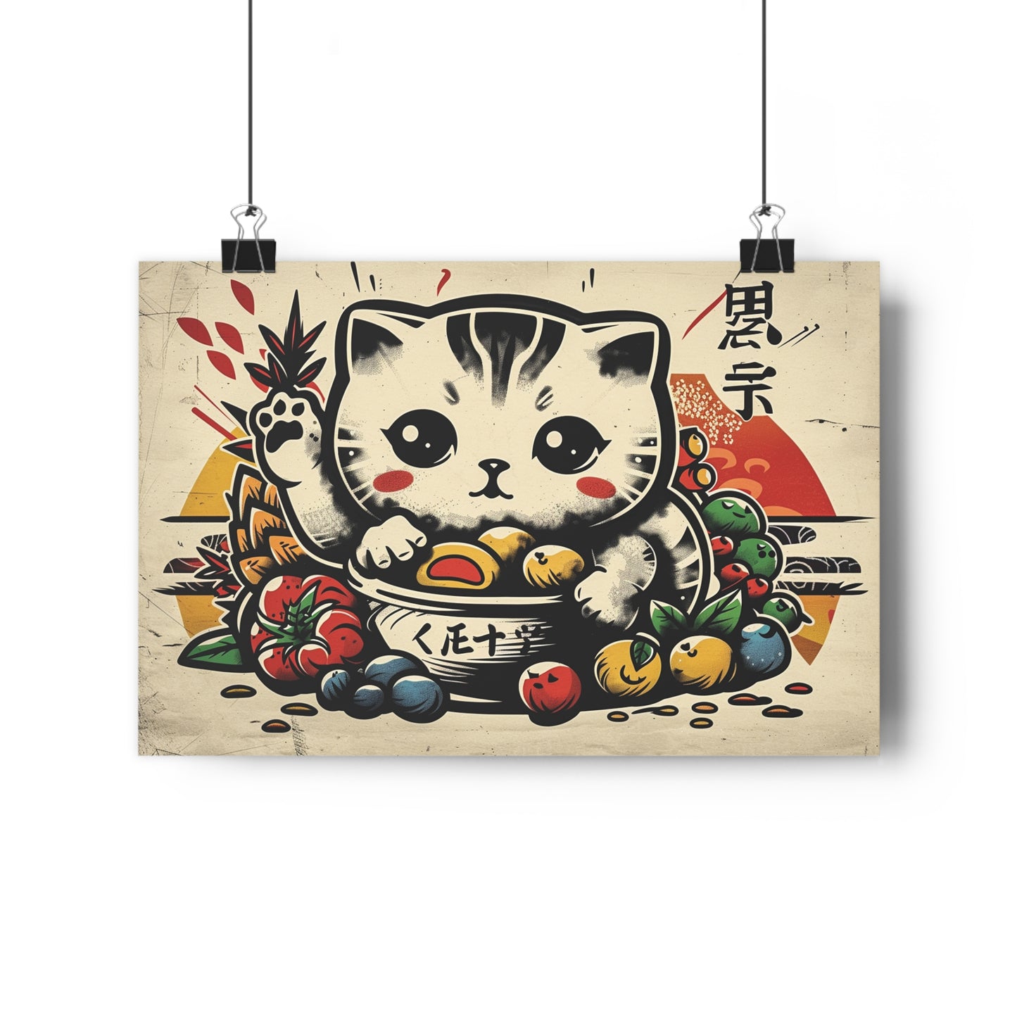 Adorable Kawaii Kitten Giclée Art Print