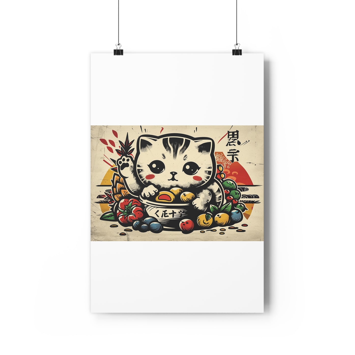 Adorable Kawaii Kitten Giclée Art Print