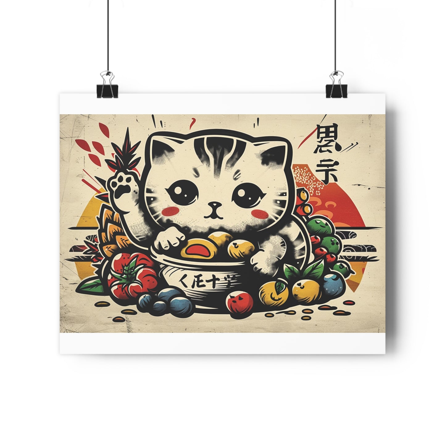 Adorable Kawaii Kitten Giclée Art Print