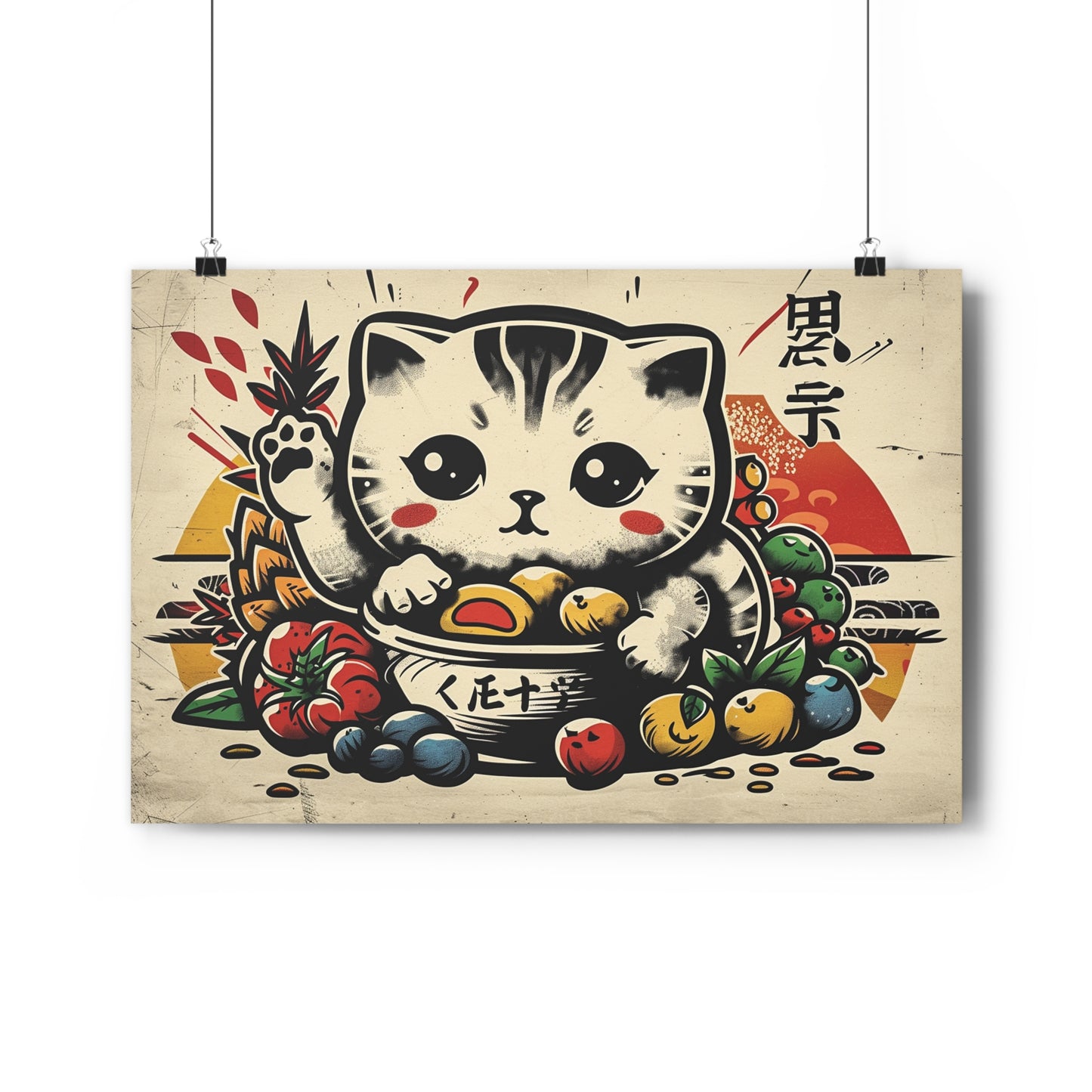 Adorable Kawaii Kitten Giclée Art Print