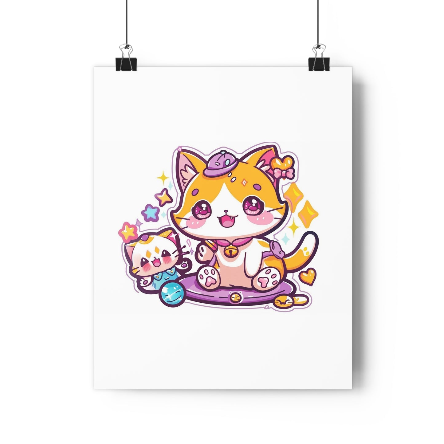 Kawaii Universe with Adorable Creatures Art Print