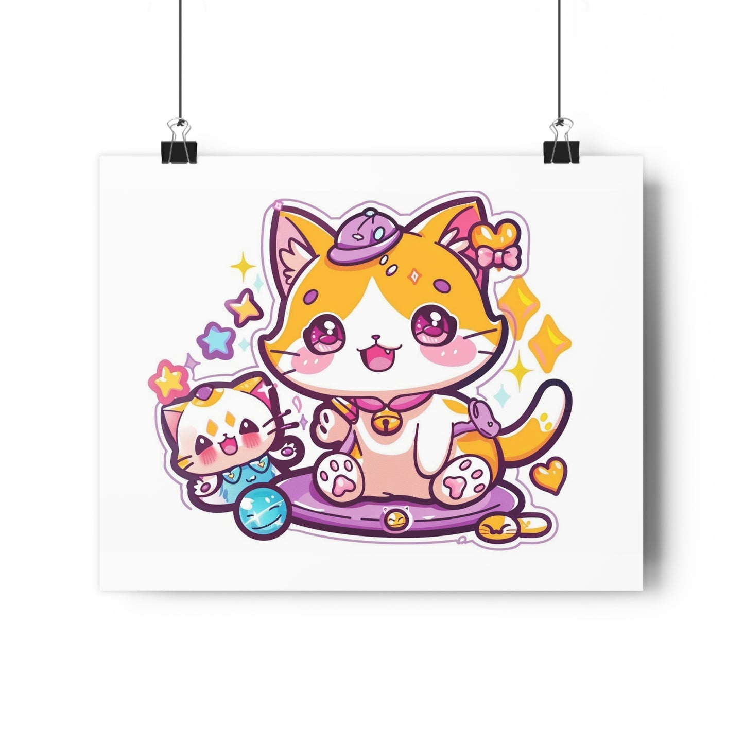 Kawaii Universe with Adorable Creatures Art Print