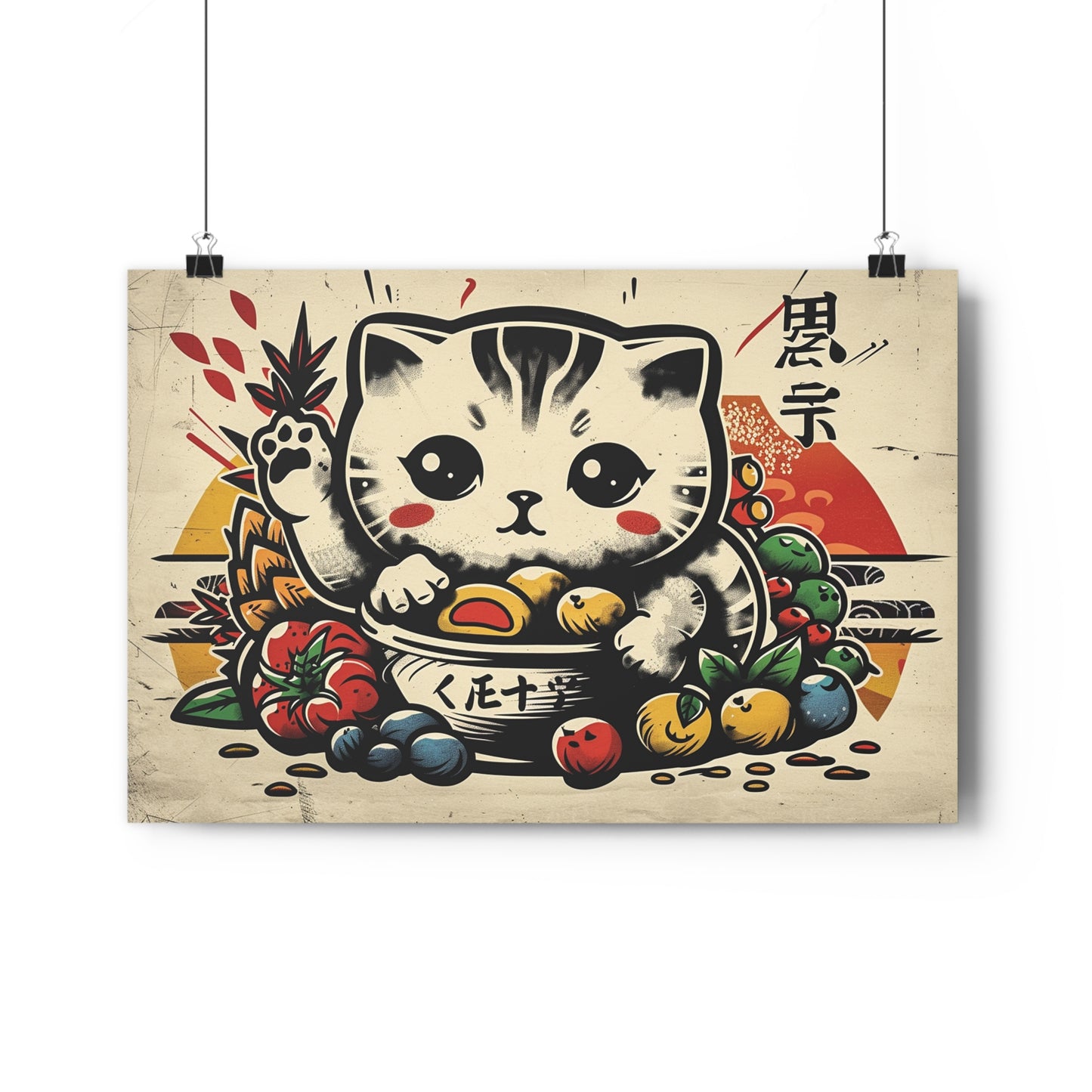 Adorable Kawaii Kitten Giclée Art Print