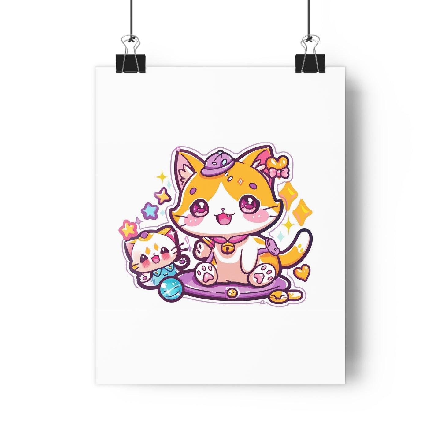 Kawaii Universe with Adorable Creatures Art Print