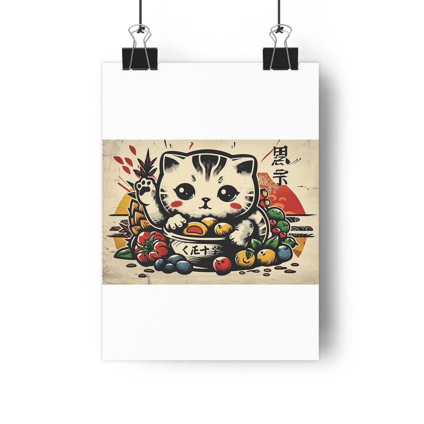 Adorable Kawaii Kitten Giclée Art Print