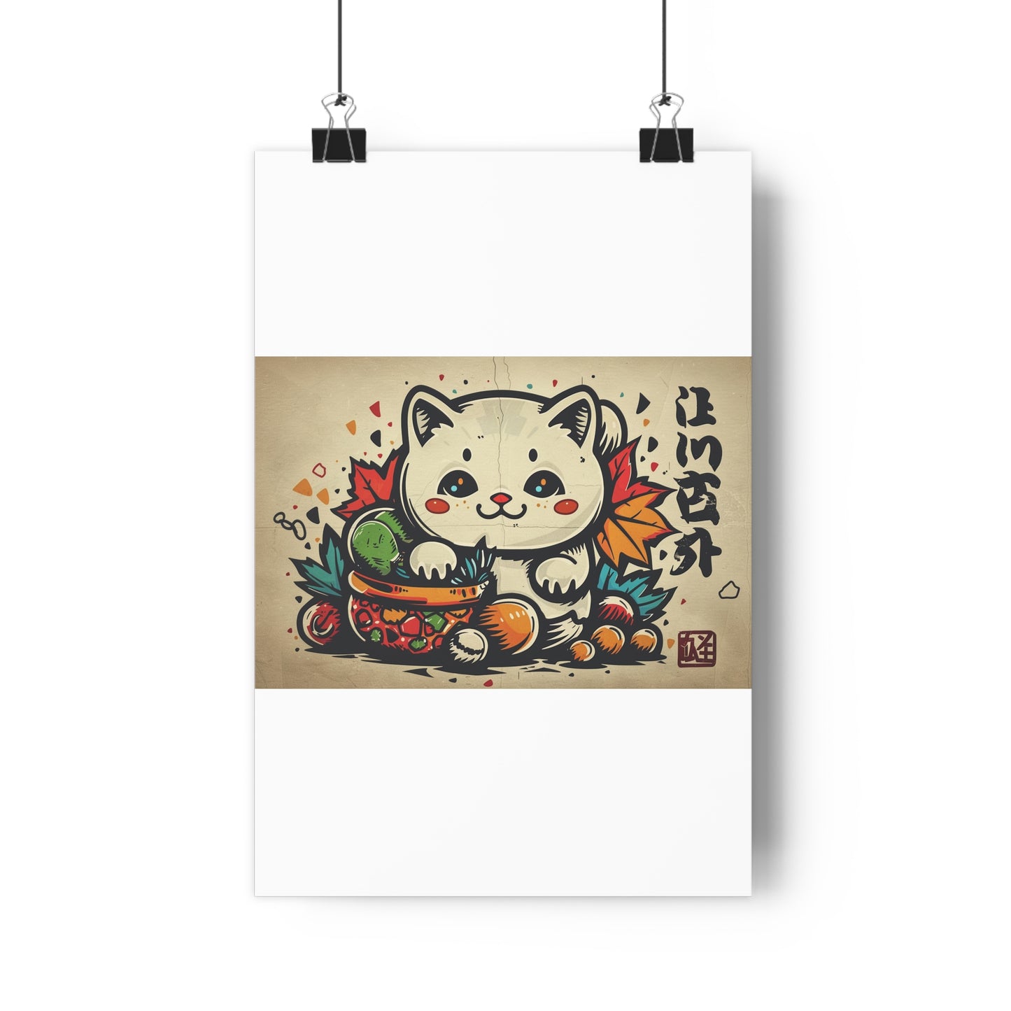 Kawaii Kitten Art - Giclée Print for Cute Decor