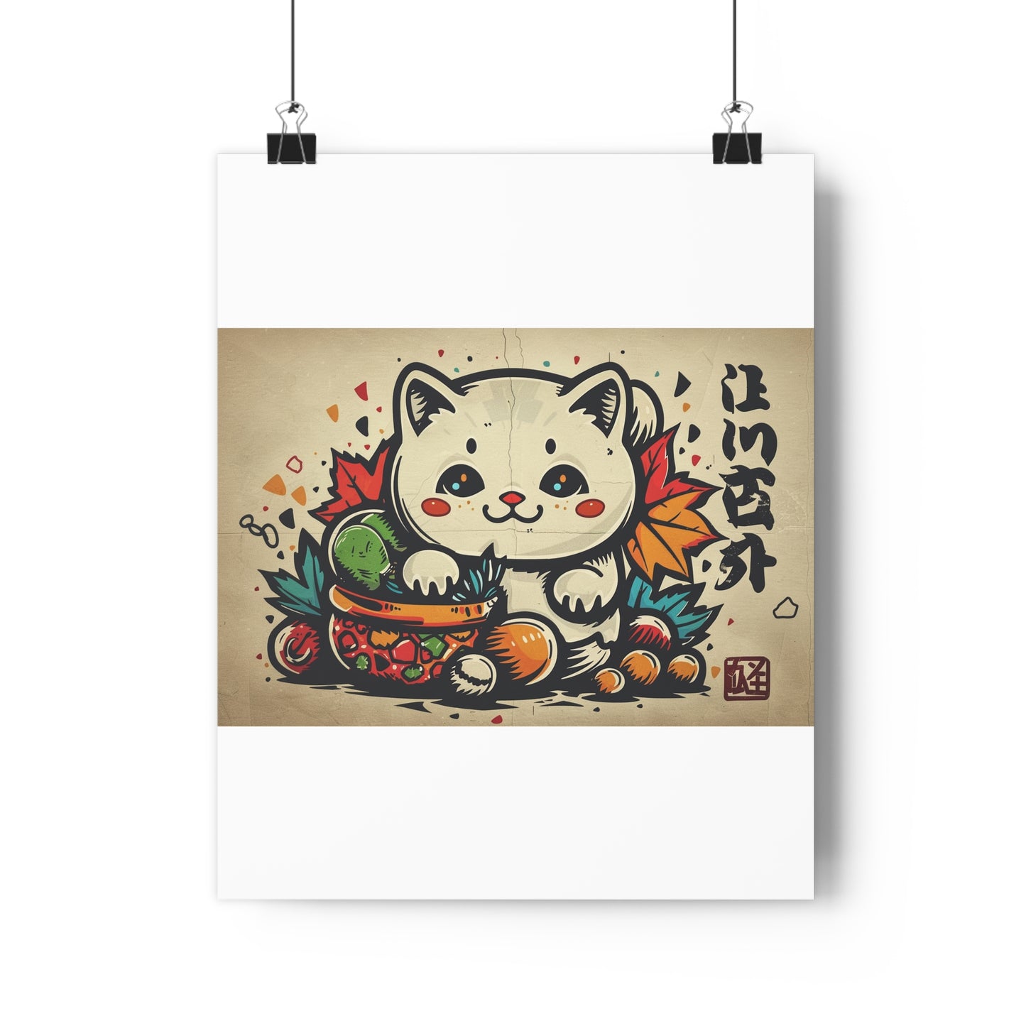 Kawaii Kitten Art - Giclée Print for Cute Decor