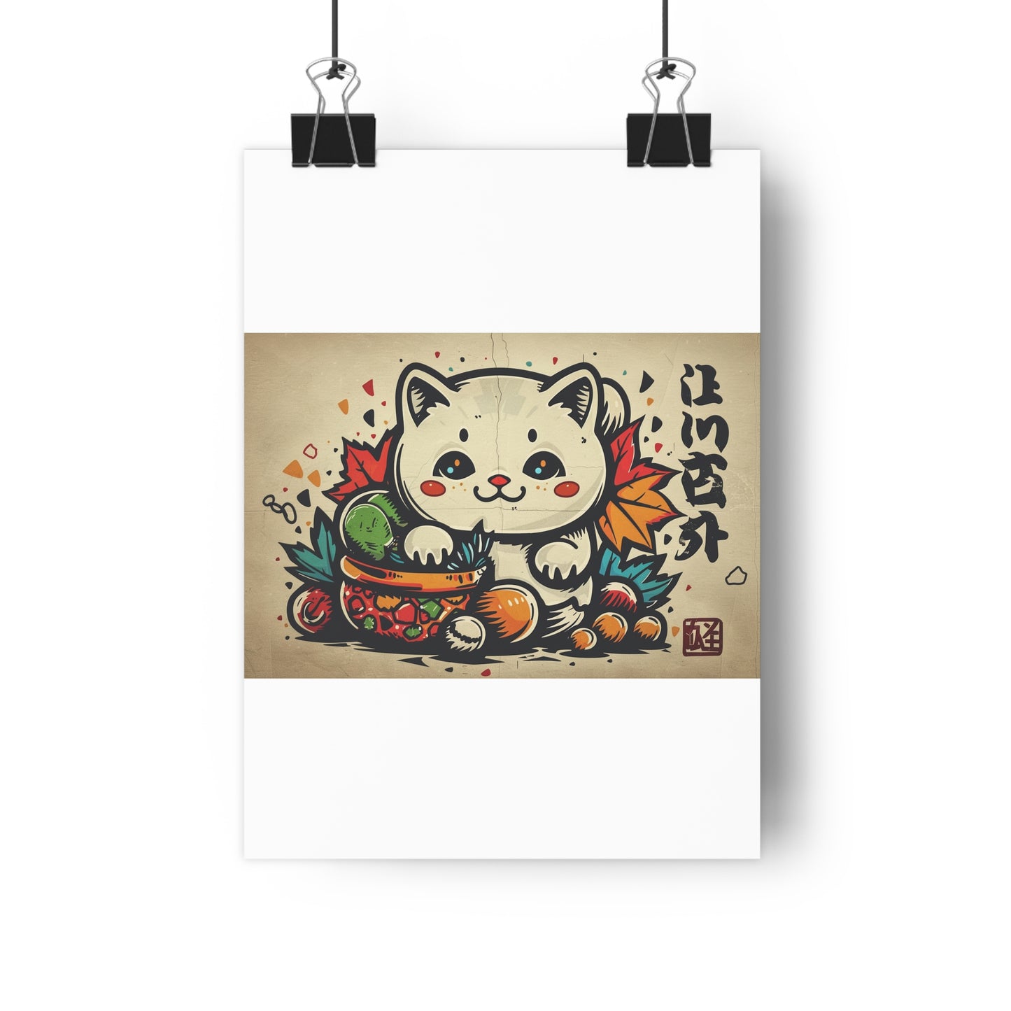 Kawaii Kitten Art - Giclée Print for Cute Decor