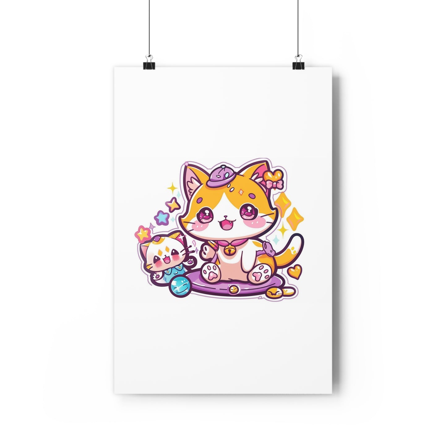 Kawaii Universe with Adorable Creatures Art Print