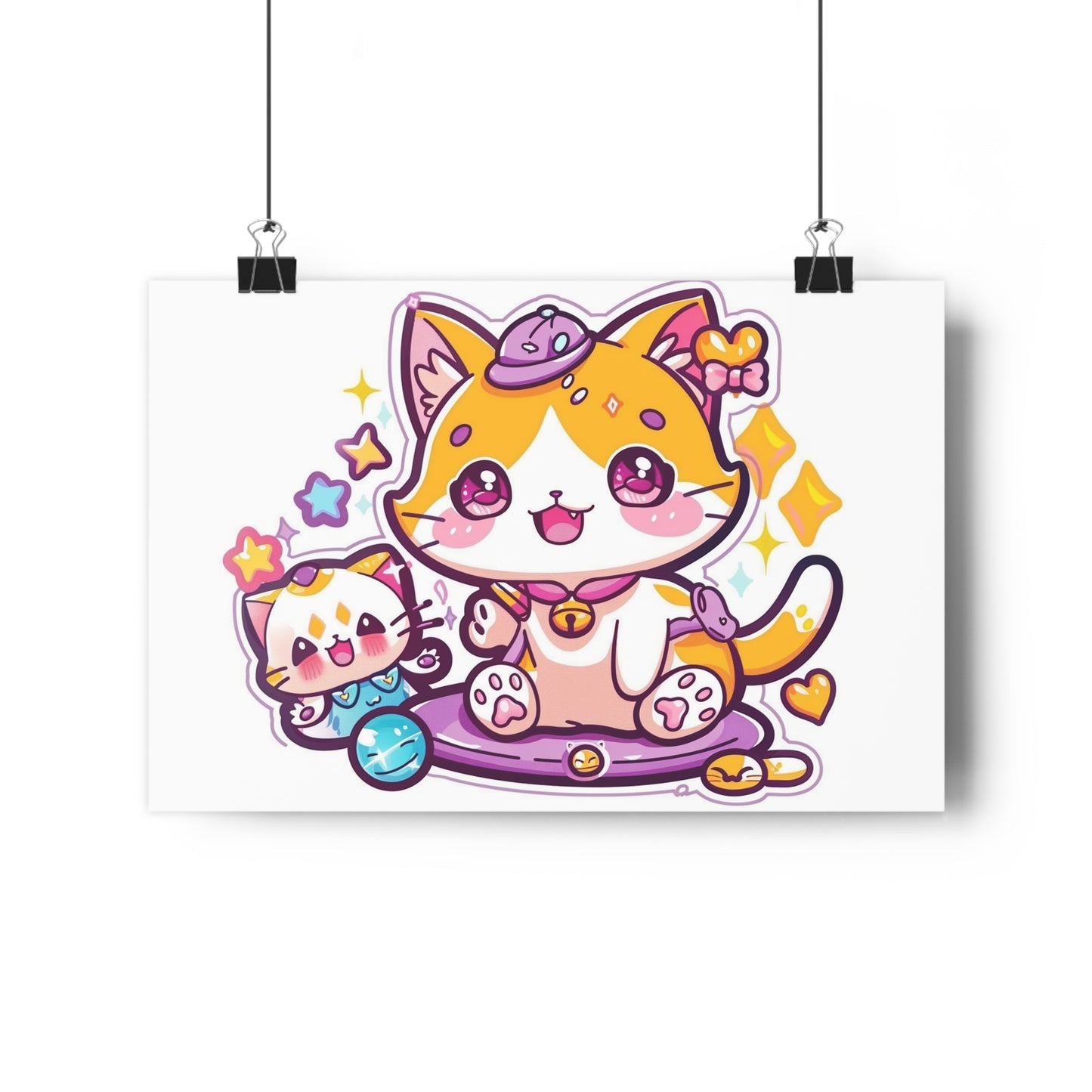 Kawaii Universe with Adorable Creatures Art Print